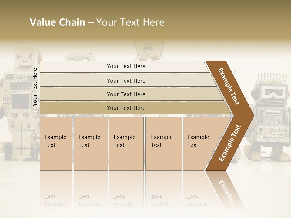 A Group Of Toy Robots Standing Next To Each Other PowerPoint Template