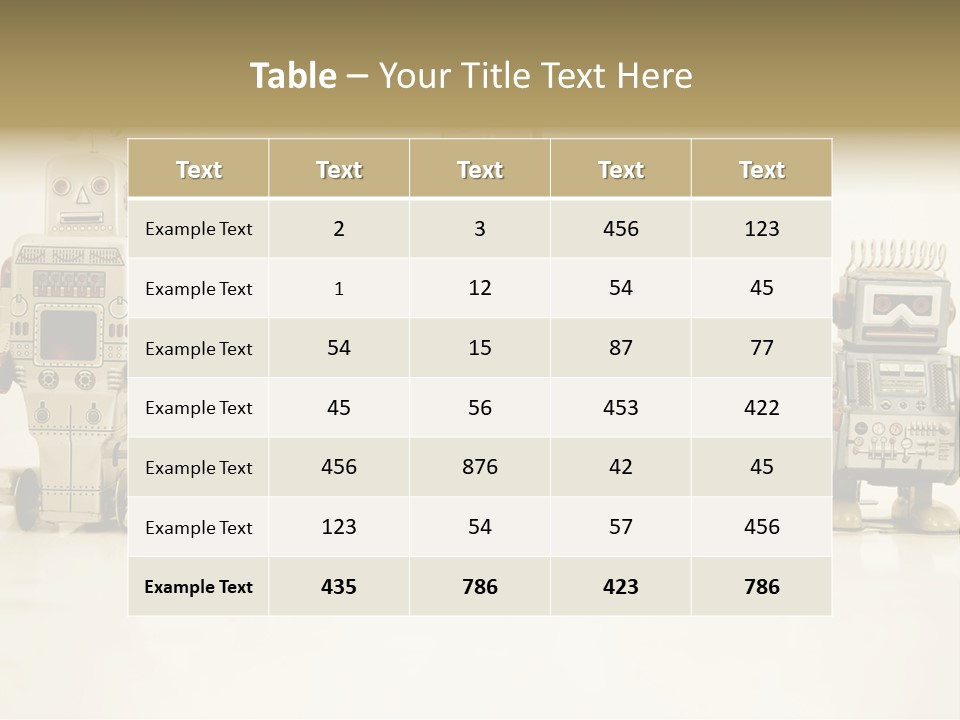 A Group Of Toy Robots Standing Next To Each Other PowerPoint Template