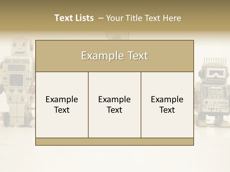 A Group Of Toy Robots Standing Next To Each Other PowerPoint Template