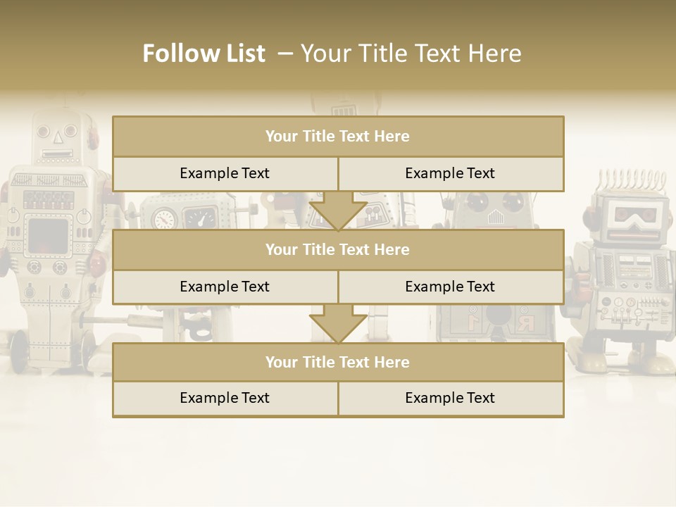 A Group Of Toy Robots Standing Next To Each Other PowerPoint Template