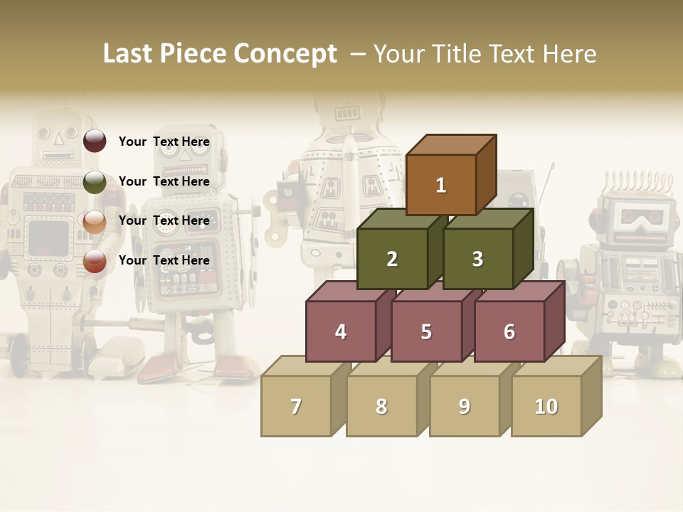 A Group Of Toy Robots Standing Next To Each Other PowerPoint Template
