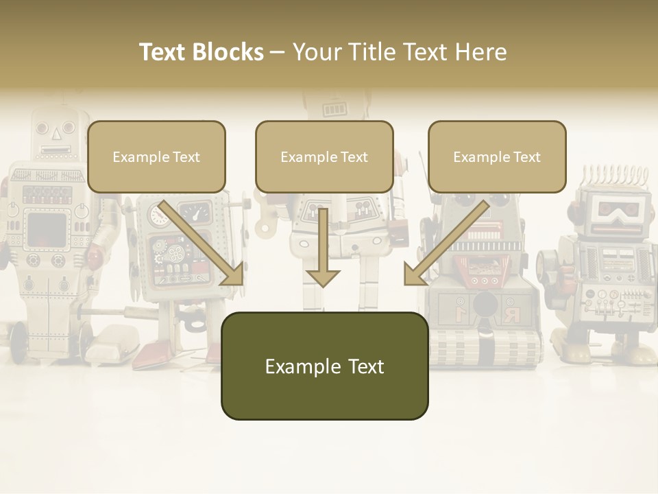 A Group Of Toy Robots Standing Next To Each Other PowerPoint Template