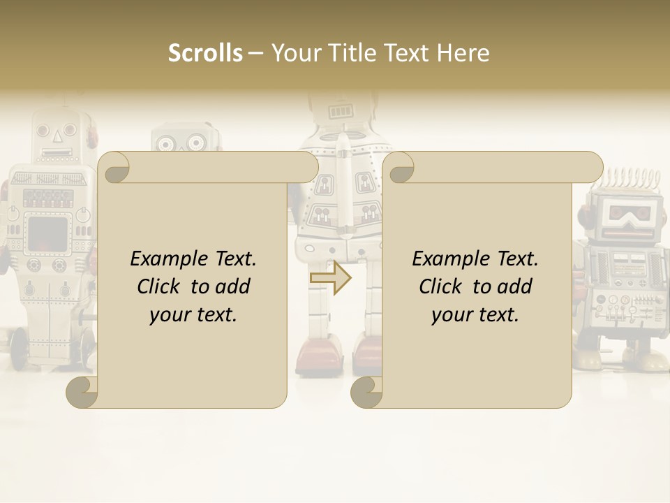 A Group Of Toy Robots Standing Next To Each Other PowerPoint Template