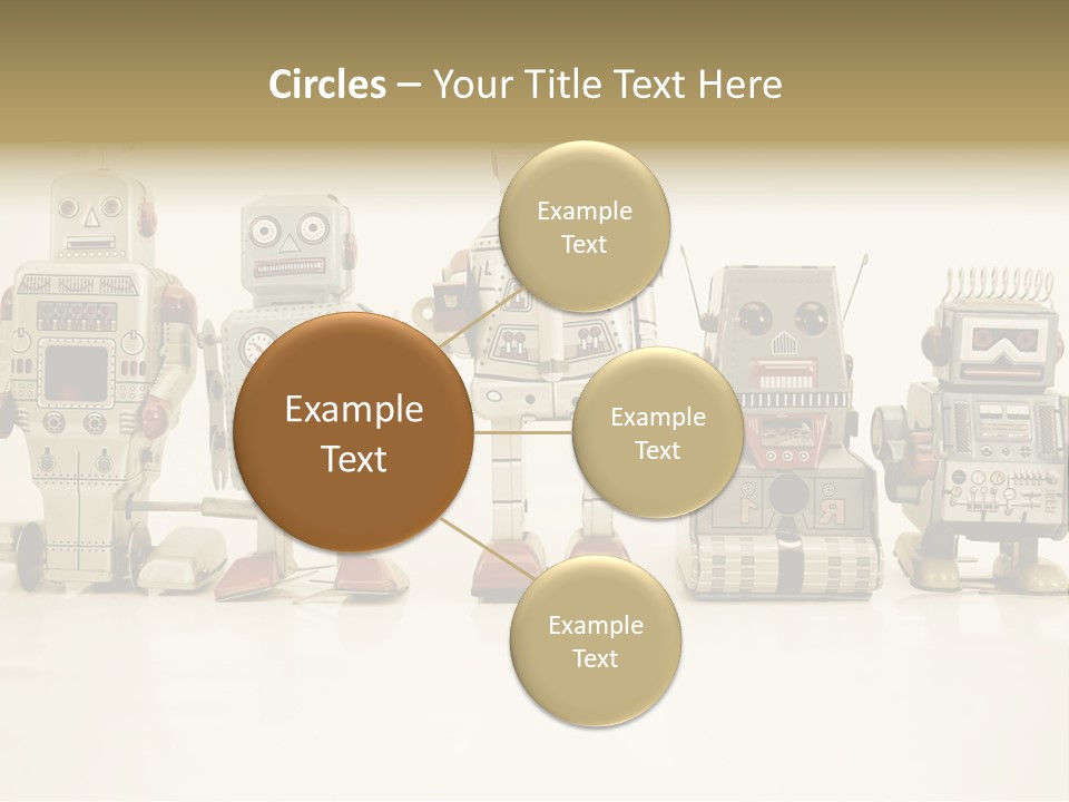 A Group Of Toy Robots Standing Next To Each Other PowerPoint Template