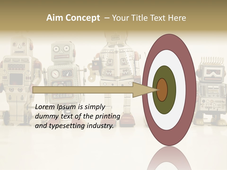 A Group Of Toy Robots Standing Next To Each Other PowerPoint Template