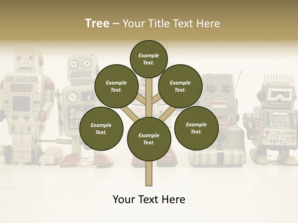 A Group Of Toy Robots Standing Next To Each Other PowerPoint Template