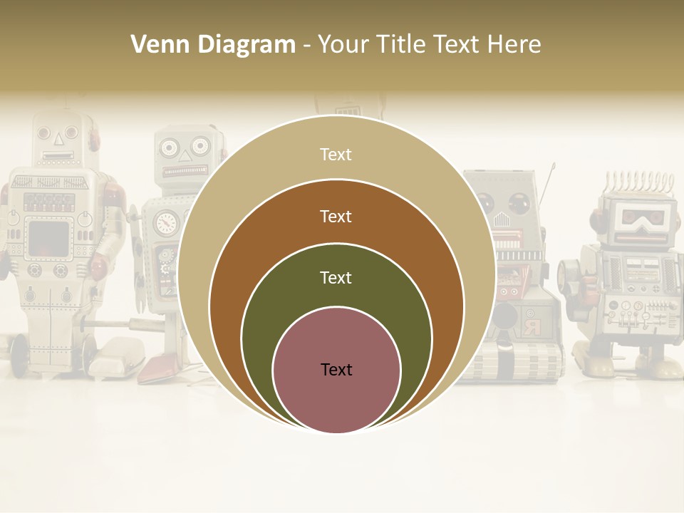 A Group Of Toy Robots Standing Next To Each Other PowerPoint Template