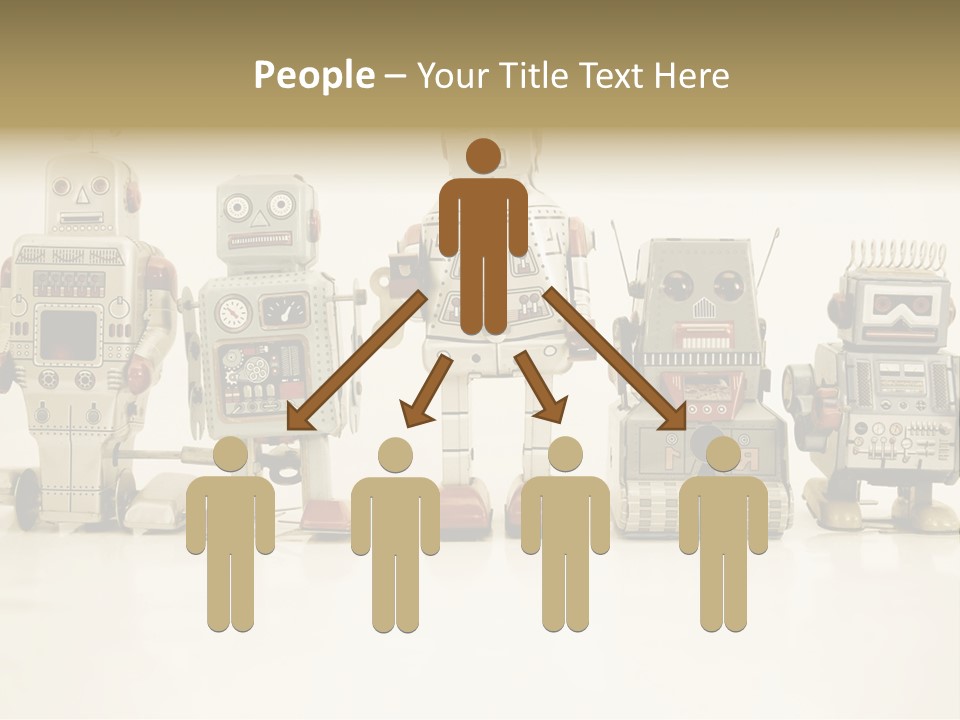 A Group Of Toy Robots Standing Next To Each Other PowerPoint Template