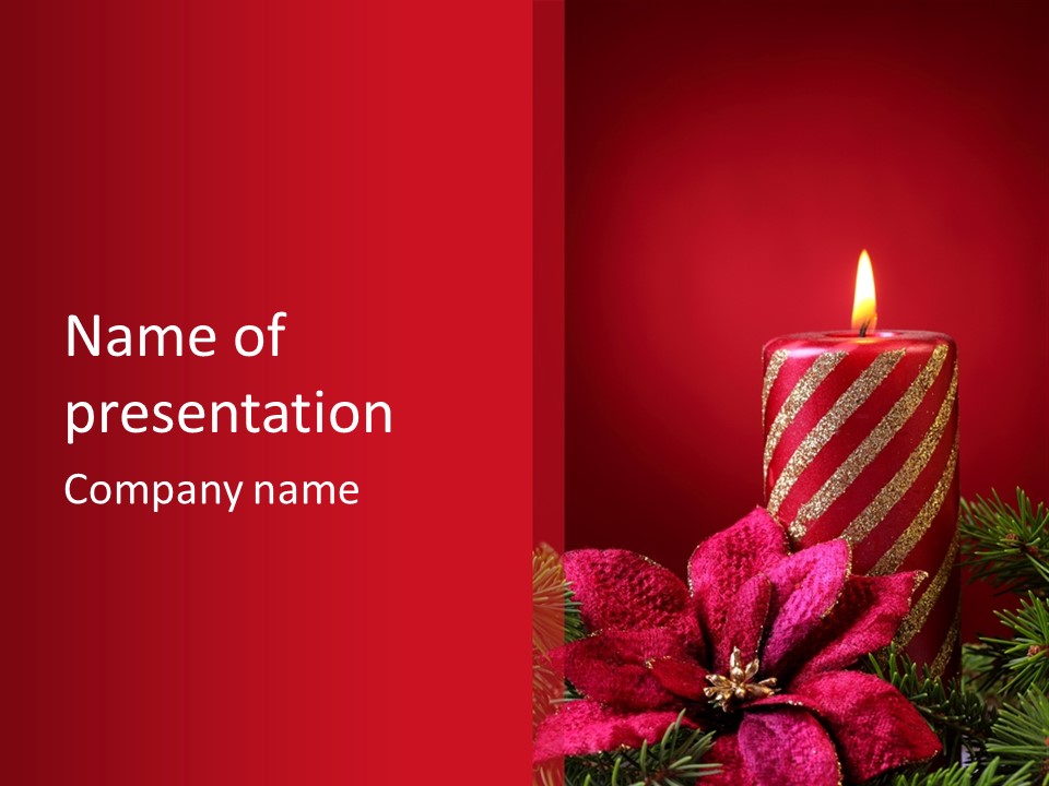 Copy Flower Poinsettia PowerPoint Template