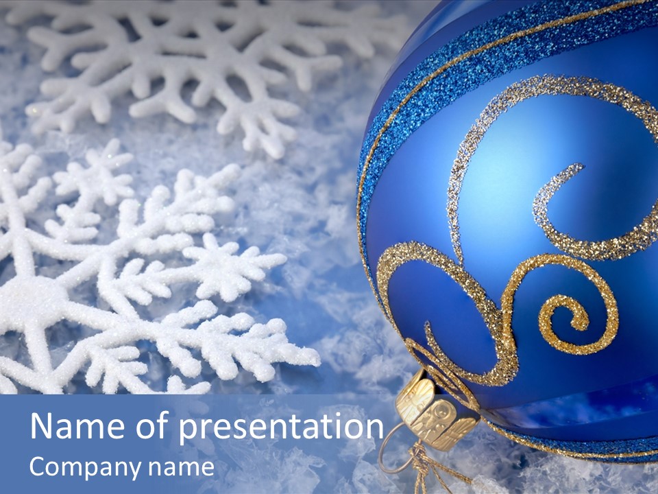 Snowflake Arrangement Ornament PowerPoint Template