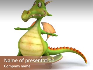 Isolated Dragon Illustration PowerPoint Template