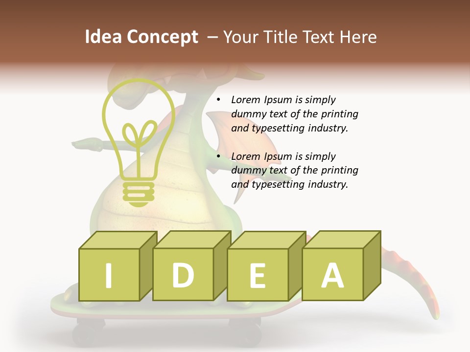 Isolated Dragon Illustration PowerPoint Template