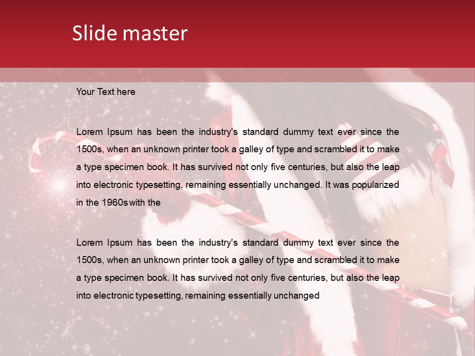 Lady Closeup Snow PowerPoint Template