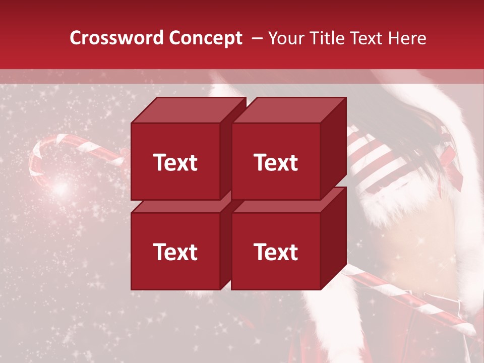 Lady Closeup Snow PowerPoint Template