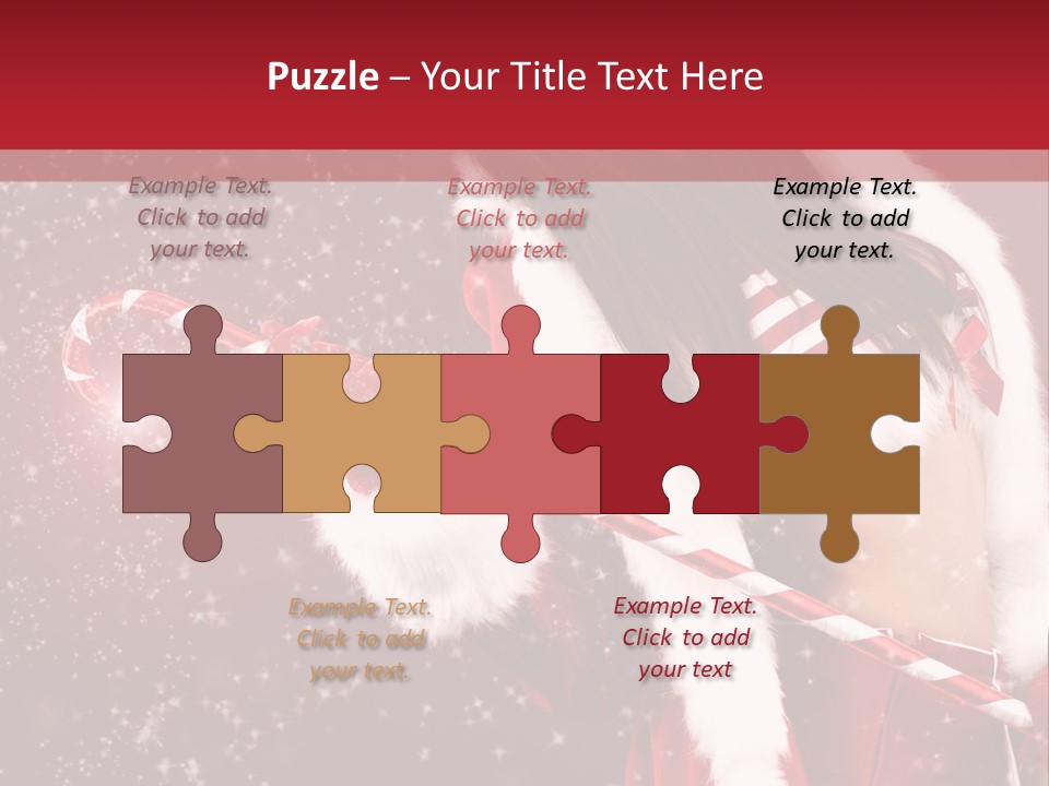 Lady Closeup Snow PowerPoint Template