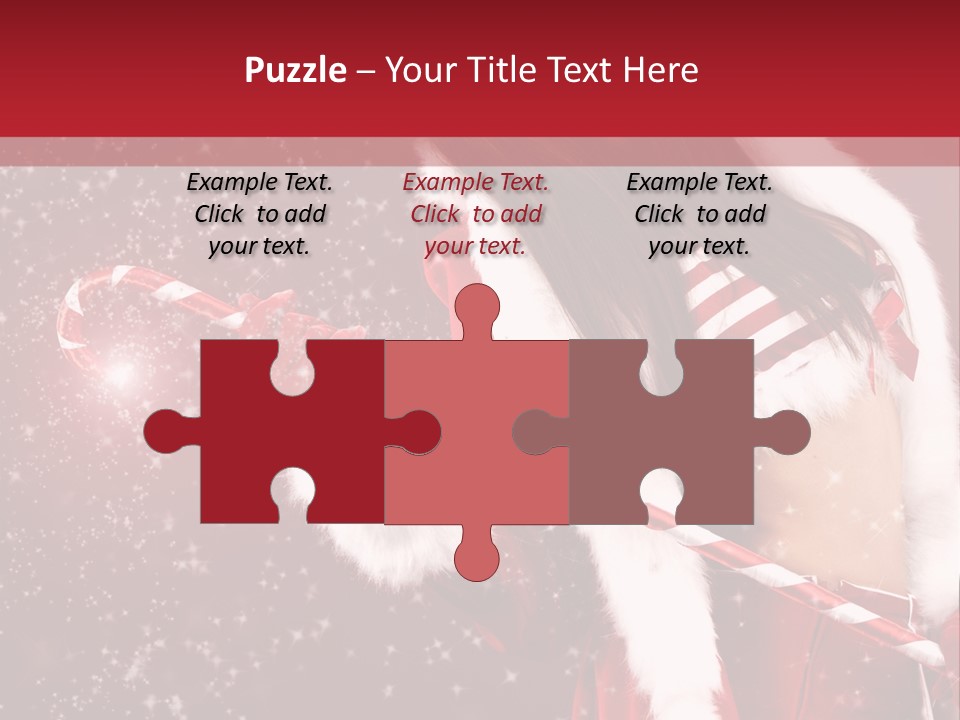 Lady Closeup Snow PowerPoint Template