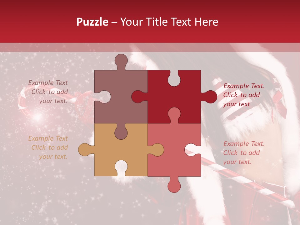 Lady Closeup Snow PowerPoint Template