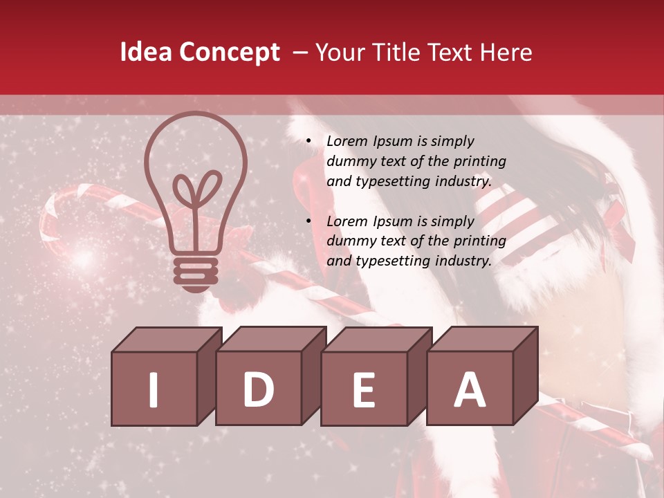 Lady Closeup Snow PowerPoint Template