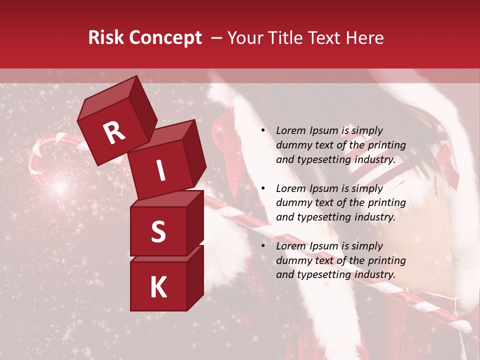 Lady Closeup Snow PowerPoint Template