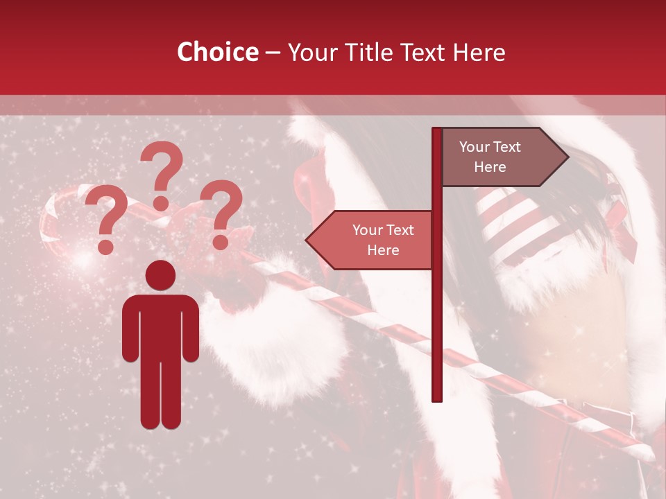 Lady Closeup Snow PowerPoint Template