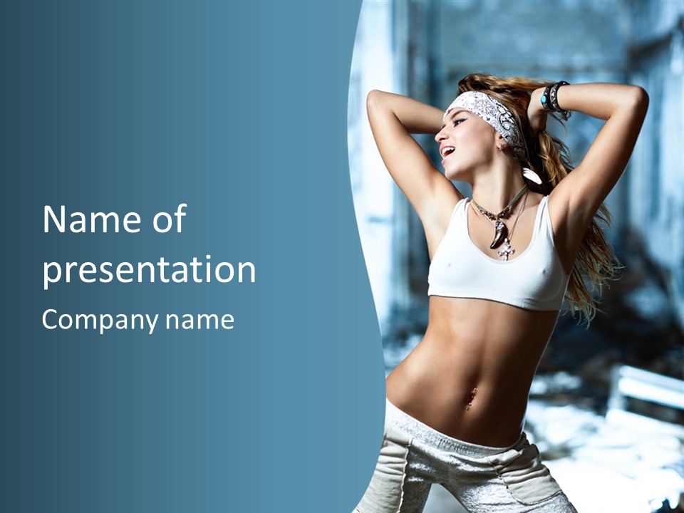 Exercise Building Caucasian PowerPoint Template