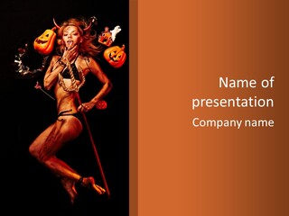 Black Trident Model PowerPoint Template