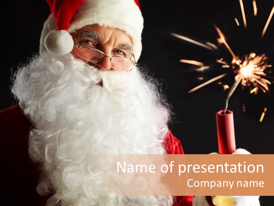 Male Navidad Firework PowerPoint Template