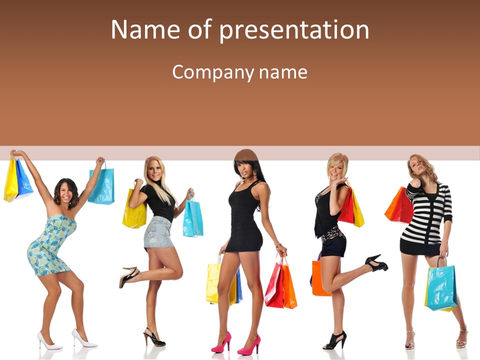 Shop Happy Holding PowerPoint Template