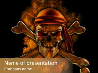 Danger Skeleton Ocean PowerPoint Template