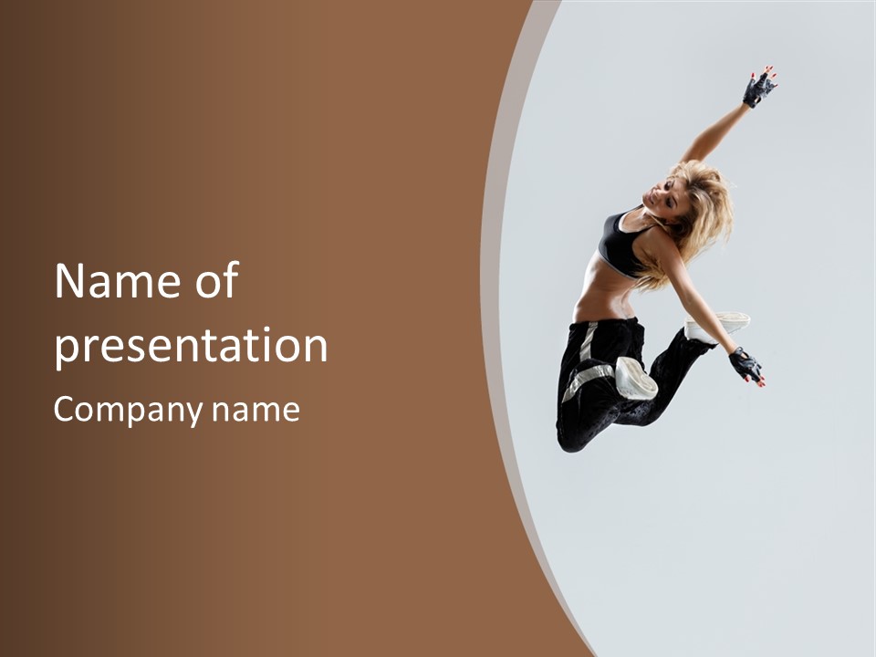 Jump Sporty Sensuality PowerPoint Template