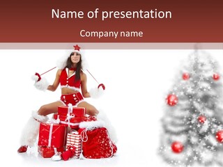Holiday Lady Xmas PowerPoint Template
