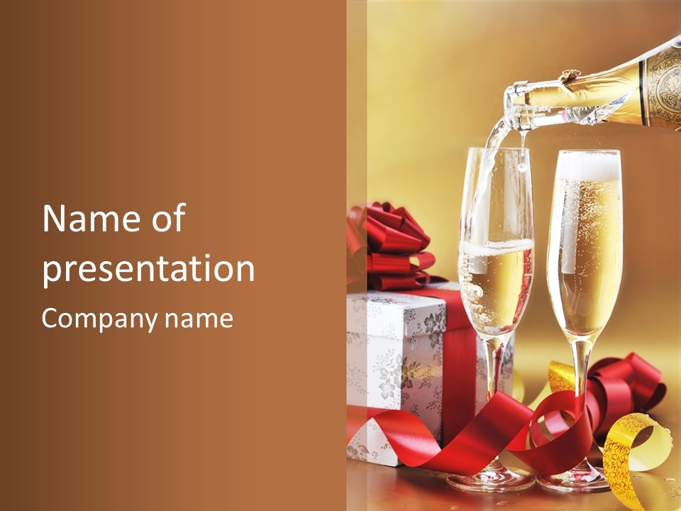 Life Love Champagne PowerPoint Template