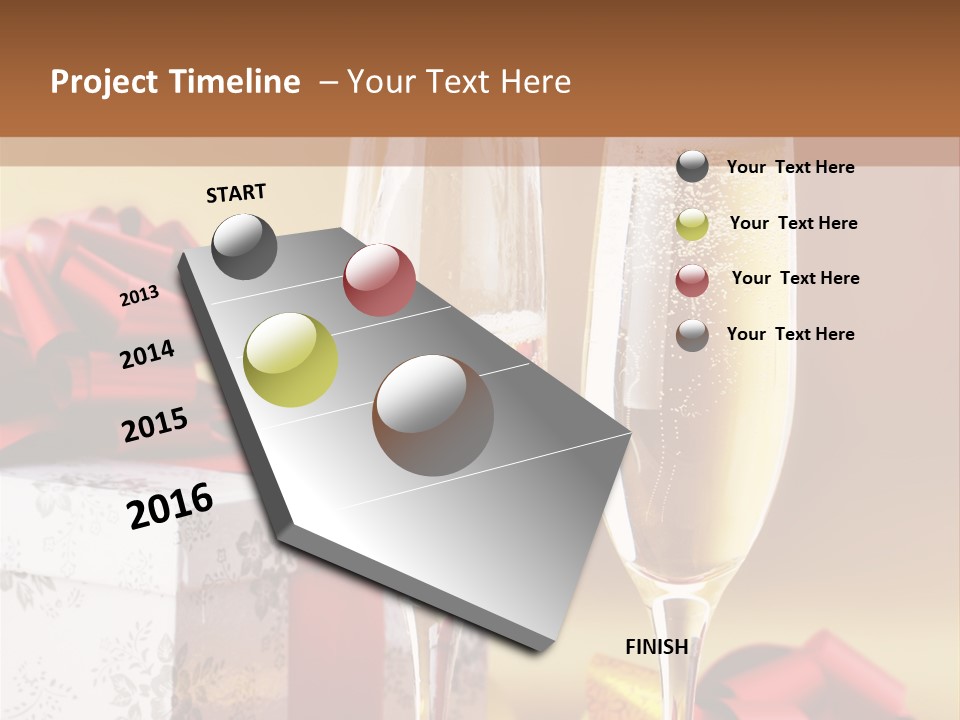 Life Love Champagne PowerPoint Template