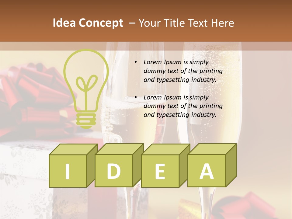 Life Love Champagne PowerPoint Template