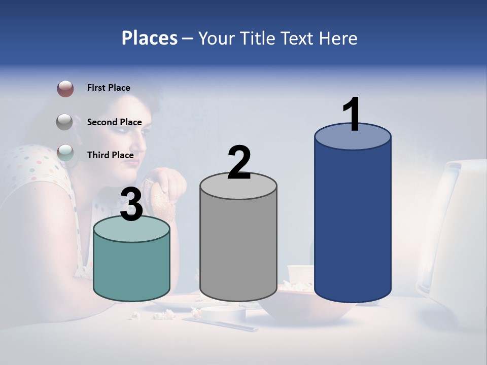 Caucasian Girl Home PowerPoint Template