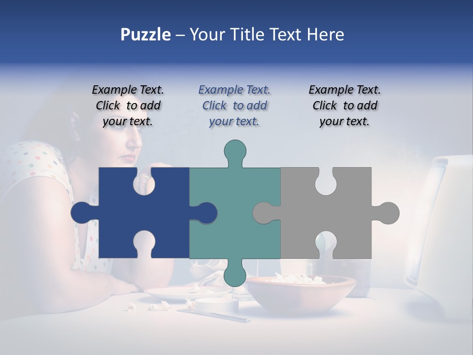 Caucasian Girl Home PowerPoint Template