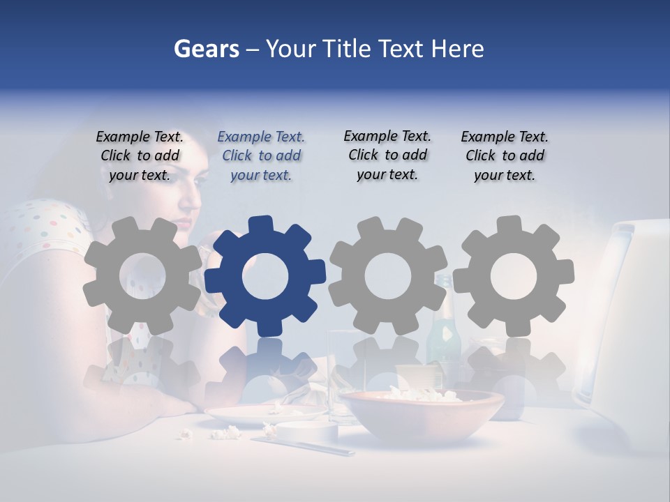 Caucasian Girl Home PowerPoint Template