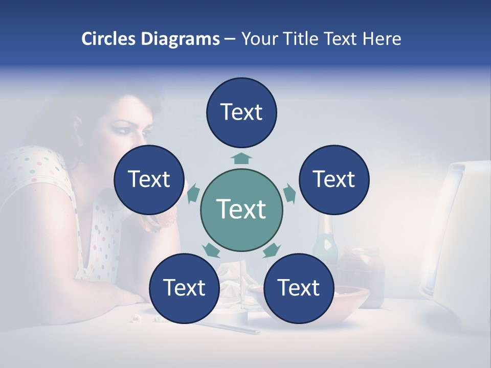 Caucasian Girl Home PowerPoint Template