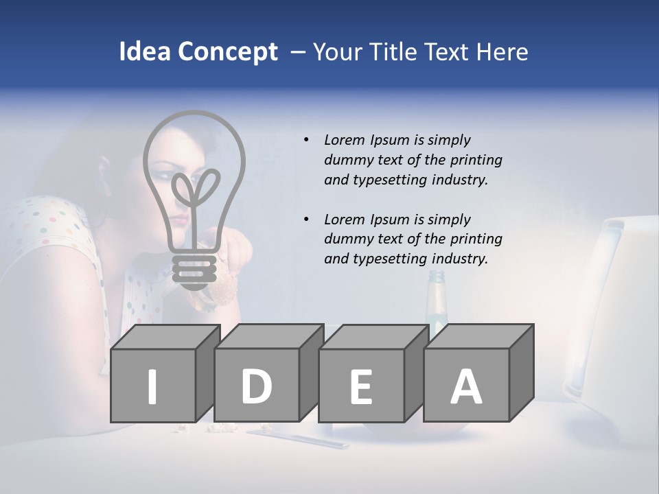 Caucasian Girl Home PowerPoint Template