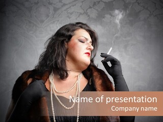 Ugly Female Portrait PowerPoint Template