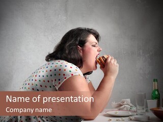 Female Diet Unhealthy PowerPoint Template