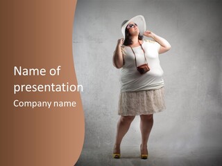 Ironic Girl Female PowerPoint Template