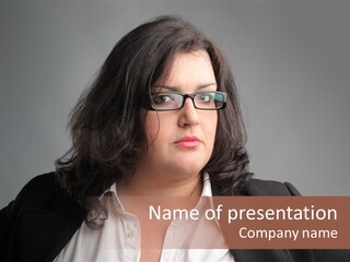 Fat Business Girl PowerPoint Template