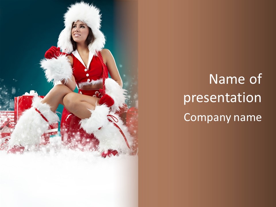 Red Face Glamour PowerPoint Template