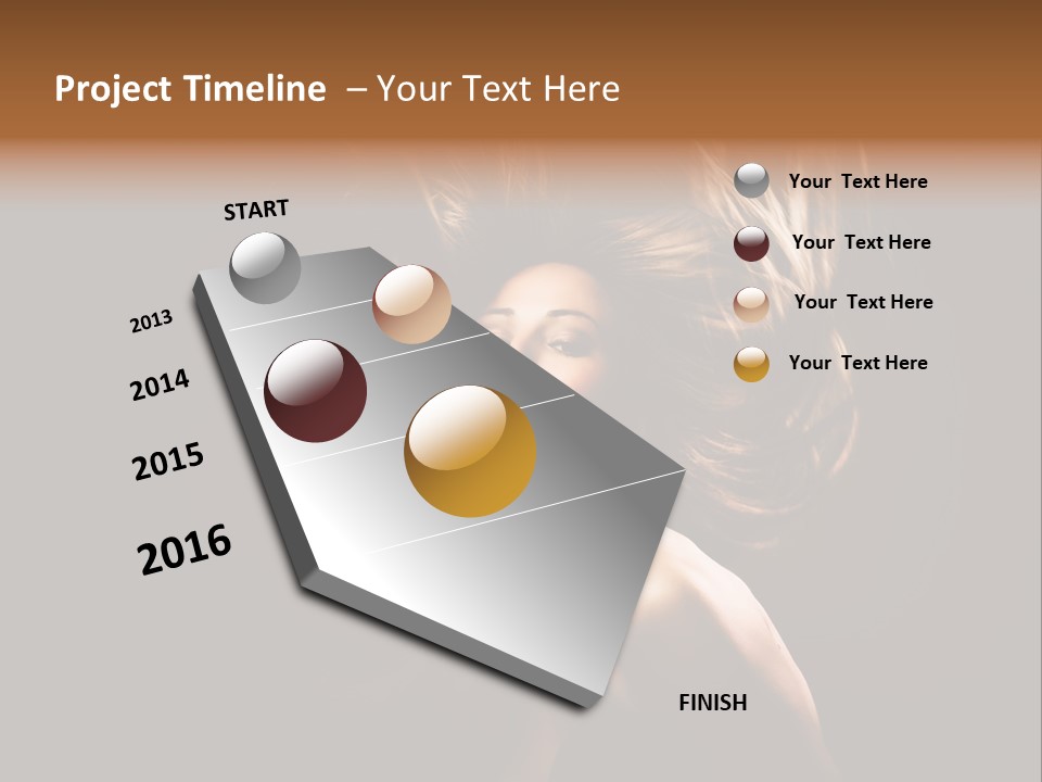 Model Golden Shine PowerPoint Template