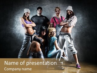 Many Breakdance Front PowerPoint Template