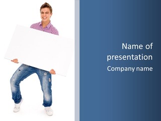 Caucasian Happy Teenager PowerPoint Template