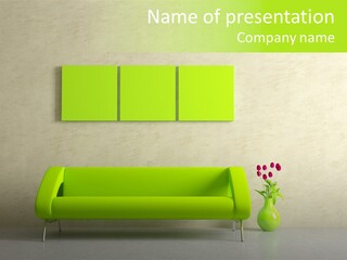 House Decor Settee PowerPoint Template