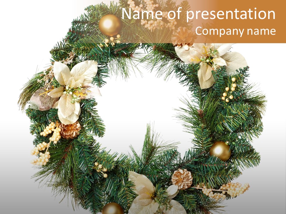 Year Christmas Garland PowerPoint Template