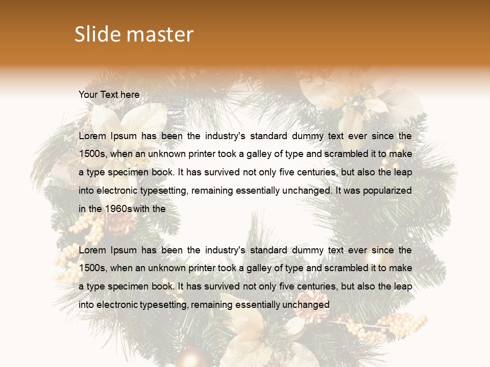 Year Christmas Garland PowerPoint Template